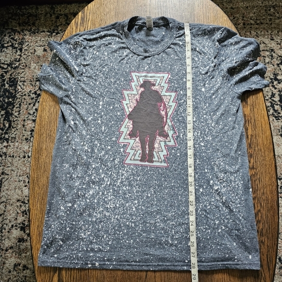 Gildan Navy Bleached Tie Dye Softstyle Short Sleeve T-shirt Size Women's Large - Picture 8 of 10